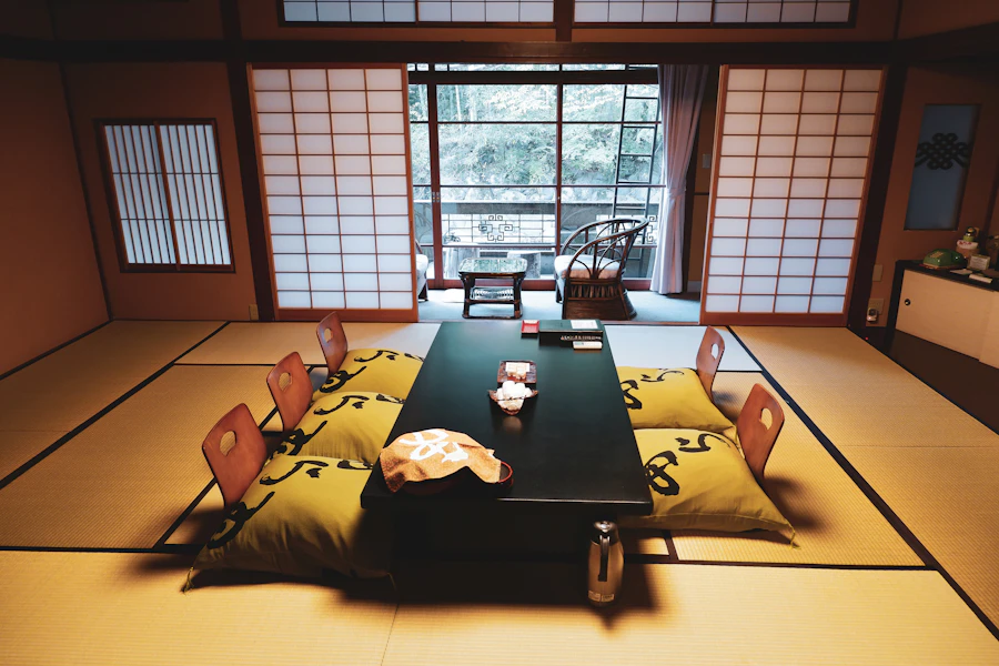 A traditional room at Arai Ryokan in Shuzenji