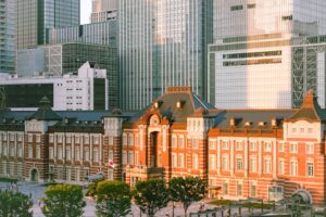 Tokyo Station and Marunouchi cityscape in central Tokyo